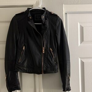 Zara Black Leather Biker Jacket